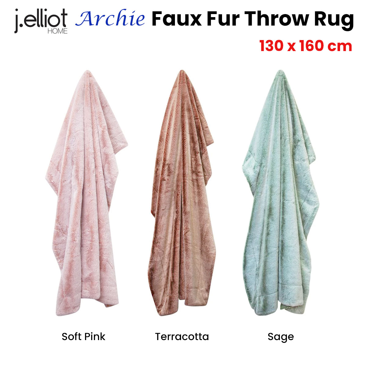 j elliot home archie soft pink faux fur throw rug 130 x 160cm