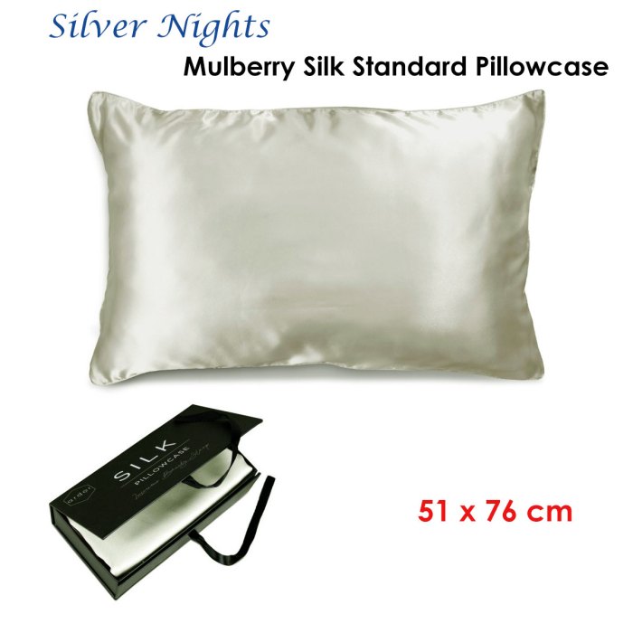 ardor mulberry silk standard pillowcase silver nights