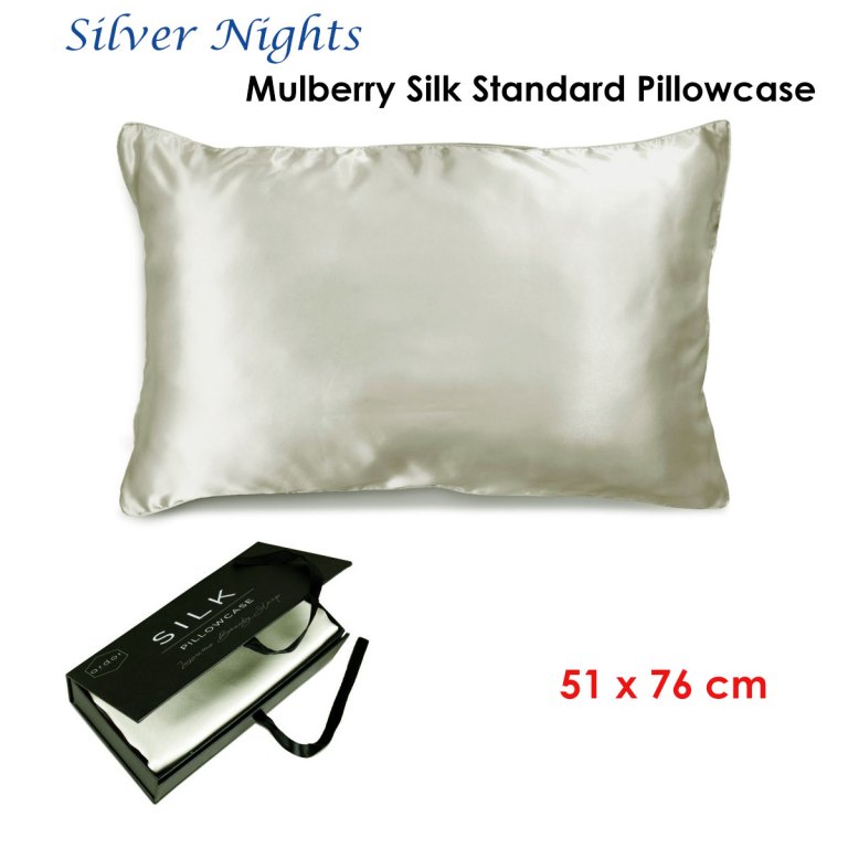ardor mulberry silk standard pillowcase silver nights