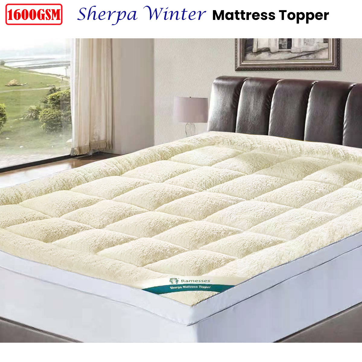 ramesses 1600gsm sherpa winter mattress topper single