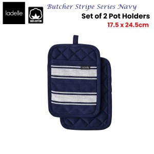 ladelle butcher stripe series navy set of 2 pot holders 17.5 x 24.5cm ladelle butcher stripe series navy set of 2 pot holders 17.5 x 24.5cm
