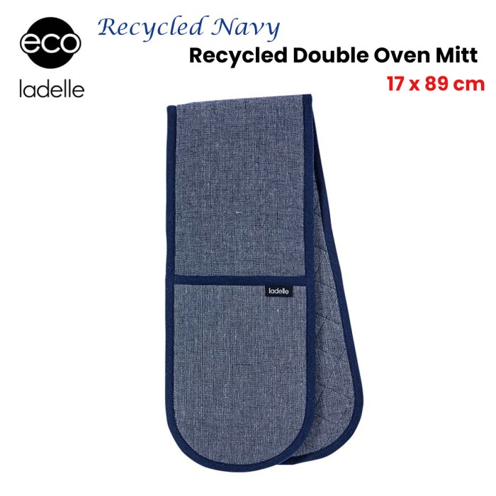 ladelle eco recycled navy double oven mitt 17 x 89 cm ladelle eco recycled navy double oven mitt 17 x 89 cm