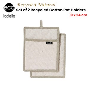 ladelle eco recycled natural set of 2 pot holders 19 x 24 cm