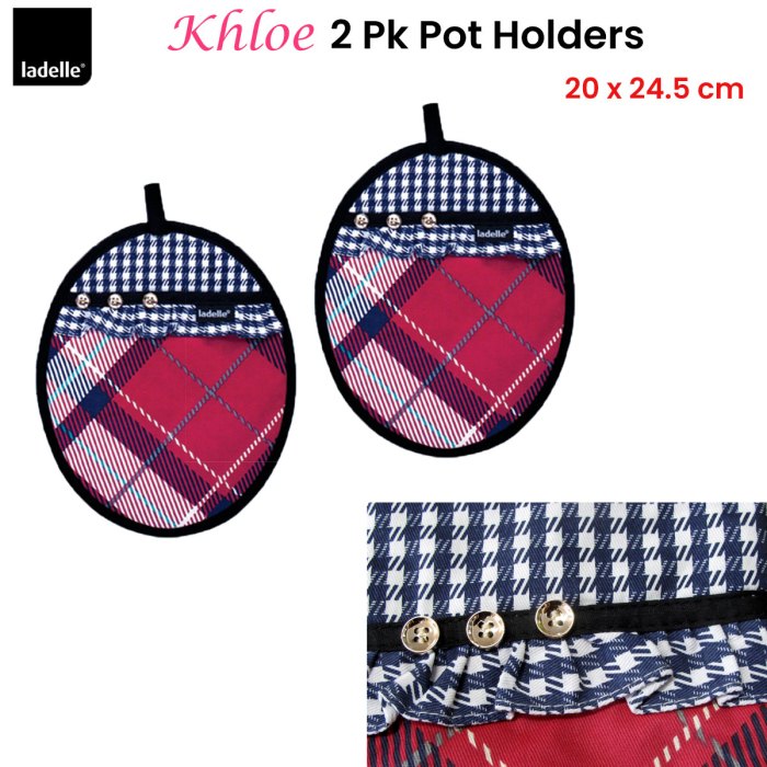 ladelle khloe multi set of 2 pot holders 20 x 24.5 cm ladelle khloe multi set of 2 pot holders 20 x 24.5 cm