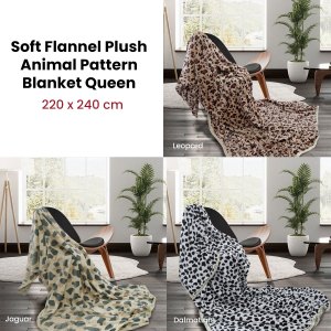 animal pattern soft flannel plush queen size blanket 220 x 240cm dalmatian