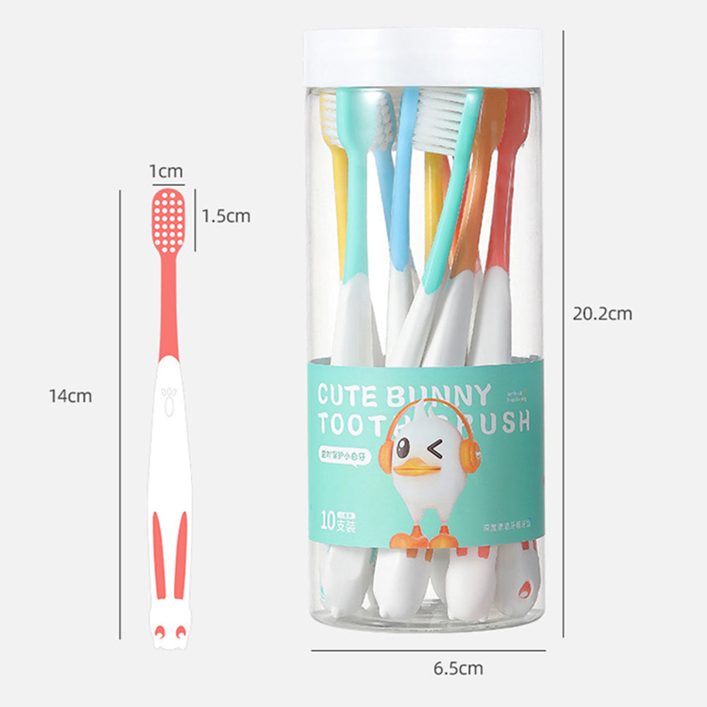 10 pcs set rabbit shape super soft children's toothbrushes for 2 to 8 years