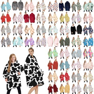 oversized soft pullover plain hoodie warm fleece blanket plush winter sweatshirt, baby pink, adult