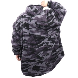 oversized soft pullover plain hoodie warm fleece blanket plush winter sweatshirt, baby pink, adult