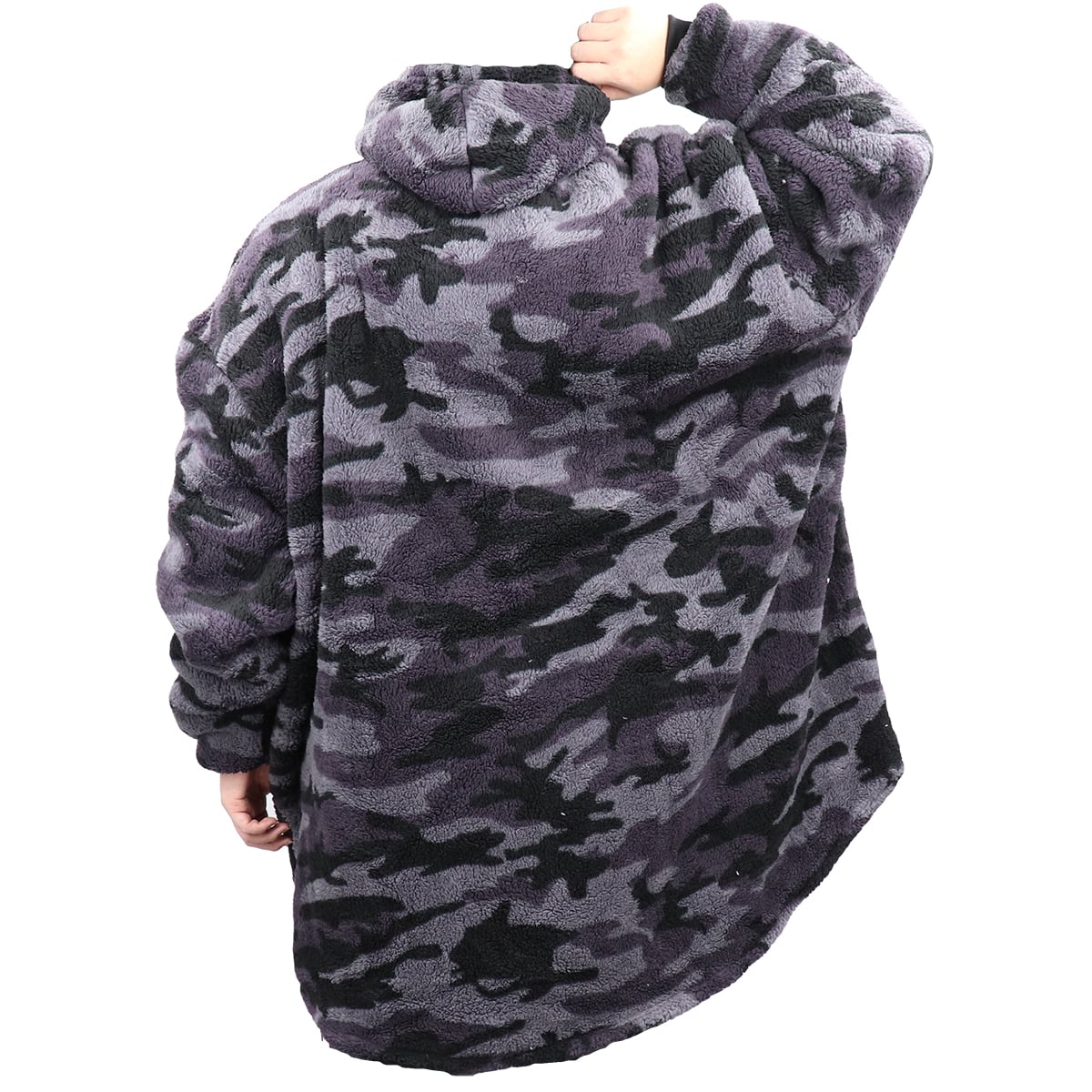 oversized soft pullover plain hoodie warm fleece blanket plush winter sweatshirt, cow spots, adult