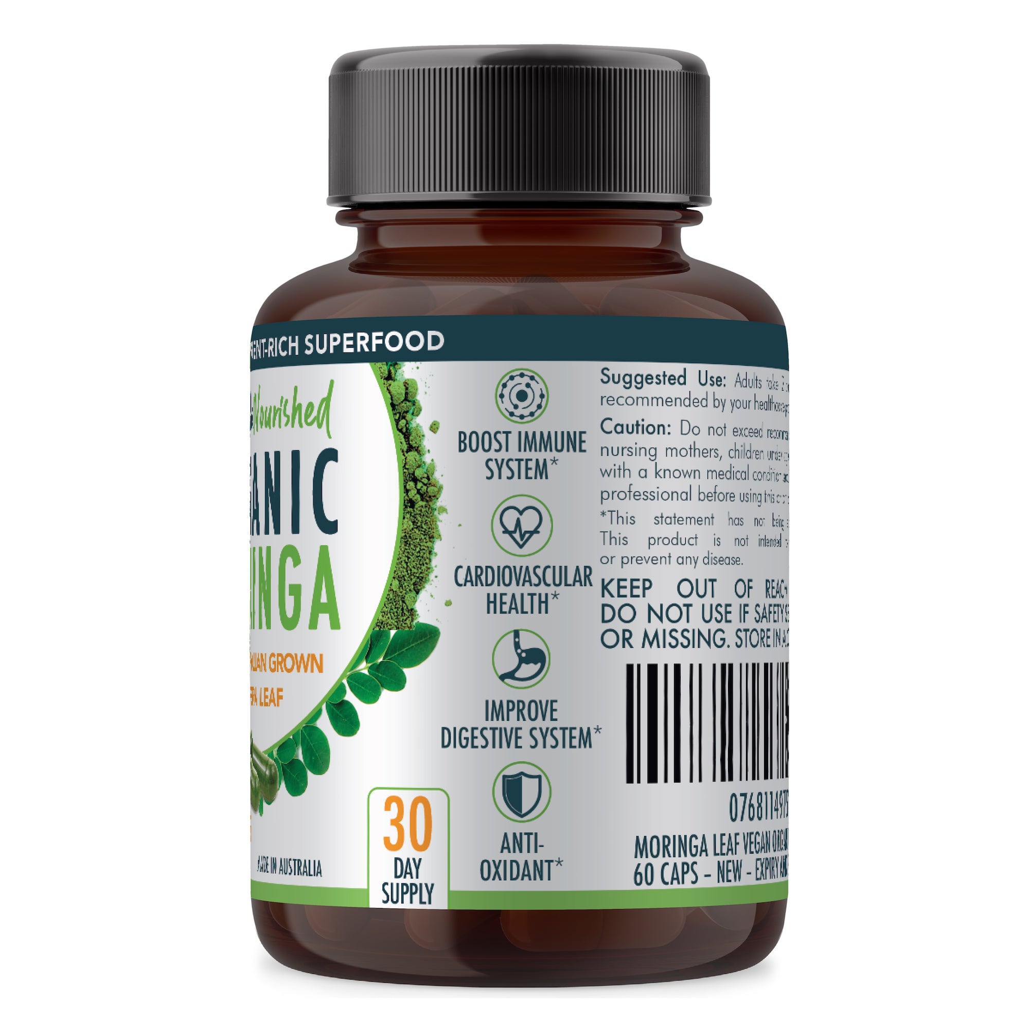value bundle: organic pure moringa leaf capsules australian grown 2 x 60 vegan capsules (2 months supply) value bundle: organic pure moringa leaf capsules australian grown 2 x 60 vegan capsules (2 months supply)