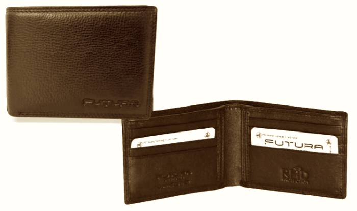 futura mens rfid protected slim genuine leather wallet tan