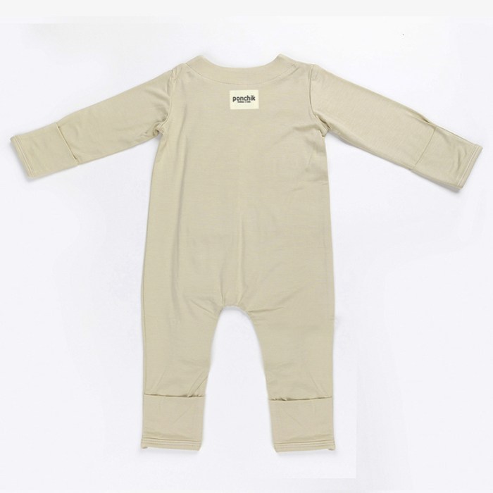 ponchik babies + kids magnetic bamboo body suit pistachio 12 18m