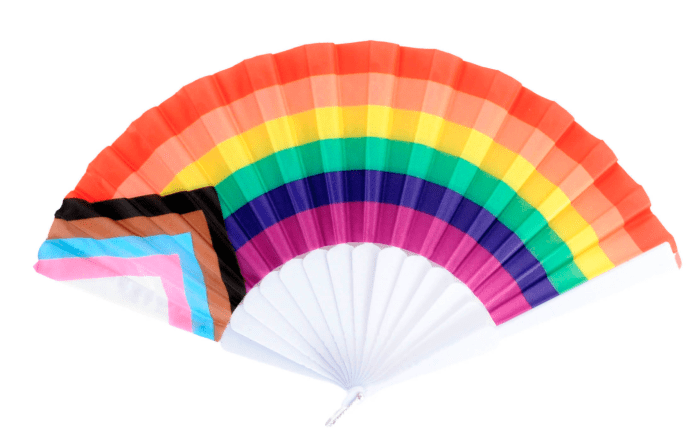 1x Rainbow Gay Pride Fabric Cooling Fan LGBTQ 1x Rainbow Gay Pride Fabric Cooling Fan LGBTQ
