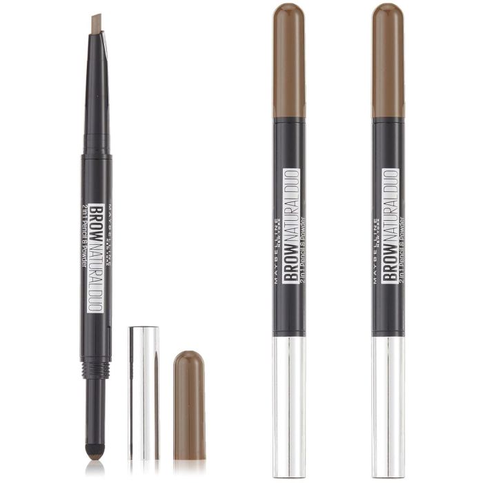 3x maybelline new york natural eye brow duo 2 in 1 pencil & powder deep brown 3x maybelline new york natural eye brow duo 2 in 1 pencil & powder deep brown