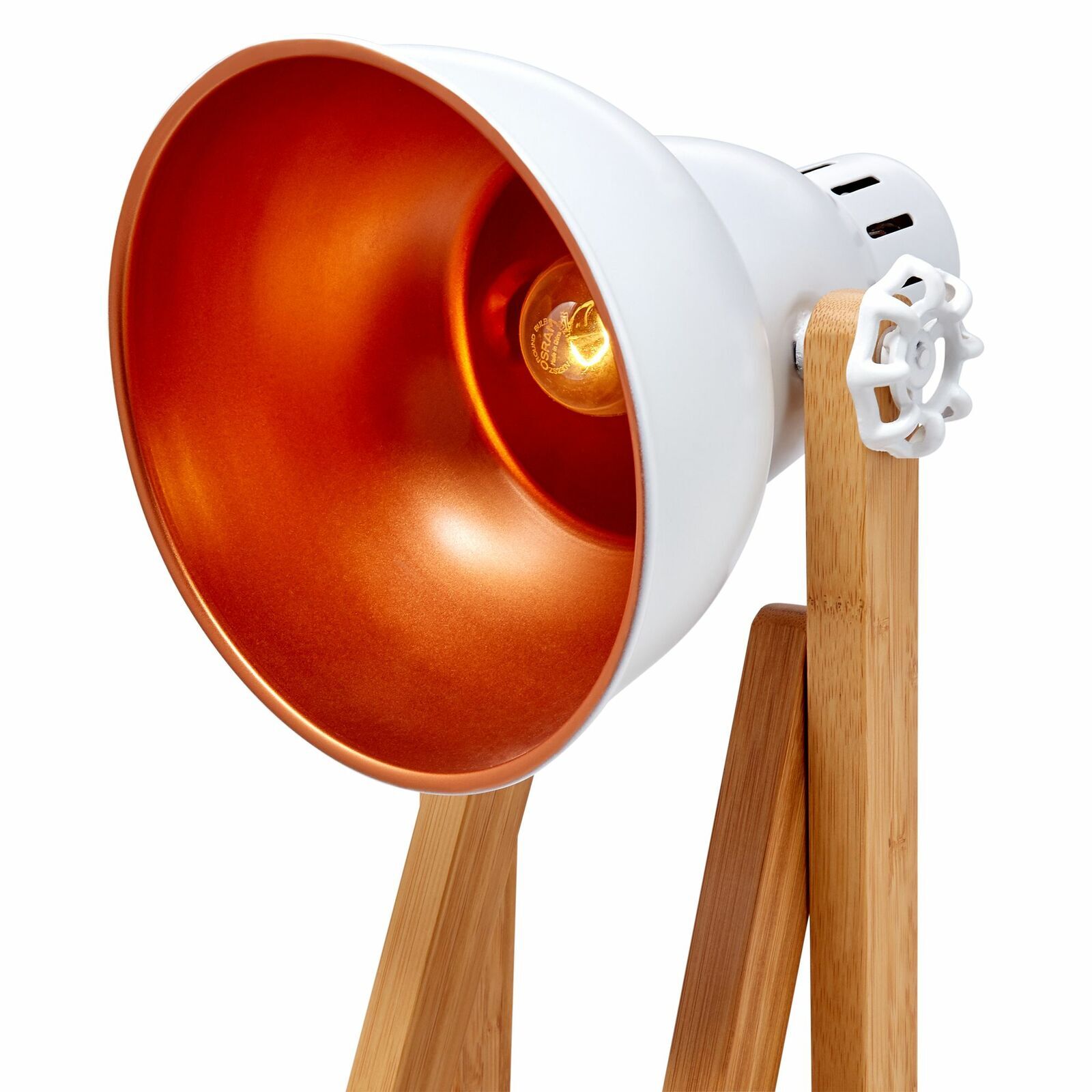 61cm bamboo easel table lamp modern scandi designer desk light bedroom office