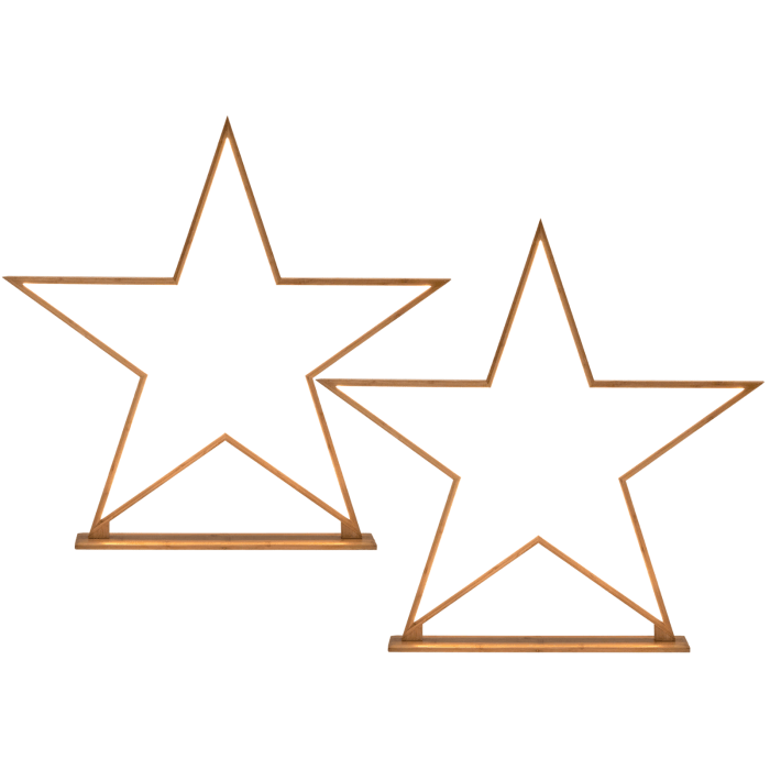 2x large bamboo star w/ led strip table lamp light modern minimalist decor natural