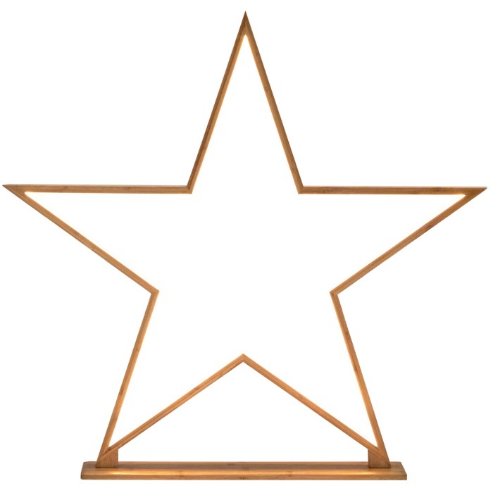 2x large bamboo star w/ led strip table lamp light modern minimalist decor natural