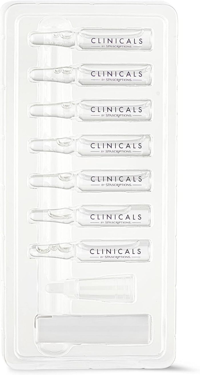 spascriptions clinicals resurfacing serum ampoules 7 pack 2.8ml each niacinamide glycolic acid phas youthful glow