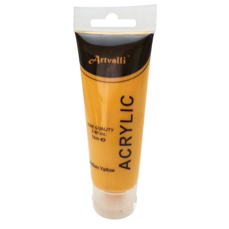 artists acrylic paint craft 75ml tube non toxic paints water based medium yellow