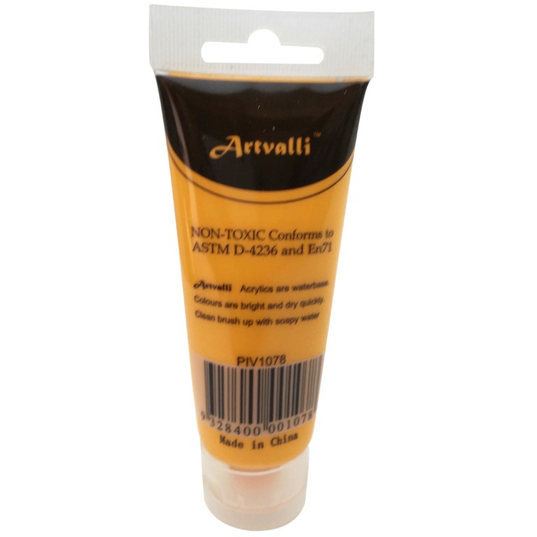 artists acrylic paint craft 75ml tube non toxic paints water based medium yellow