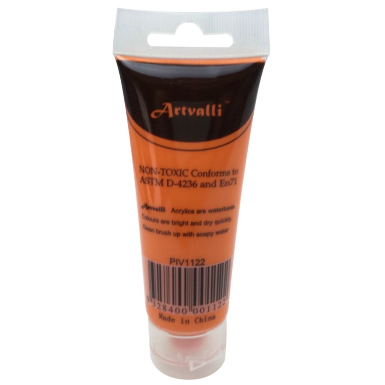 artists acrylic paint craft 75ml tube non toxic paints water based orange