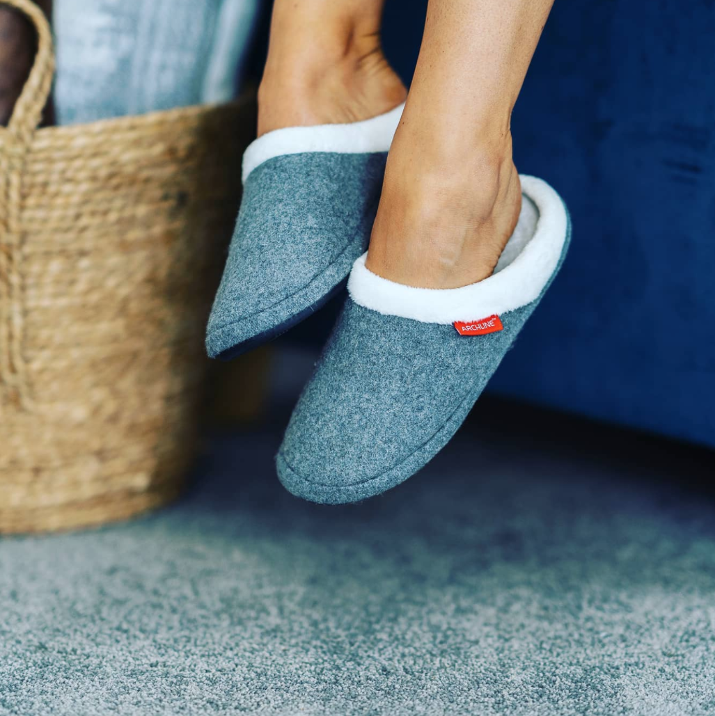 archline orthotic slippers slip on arch scuffs orthopedic moccasins grey marle eur 42