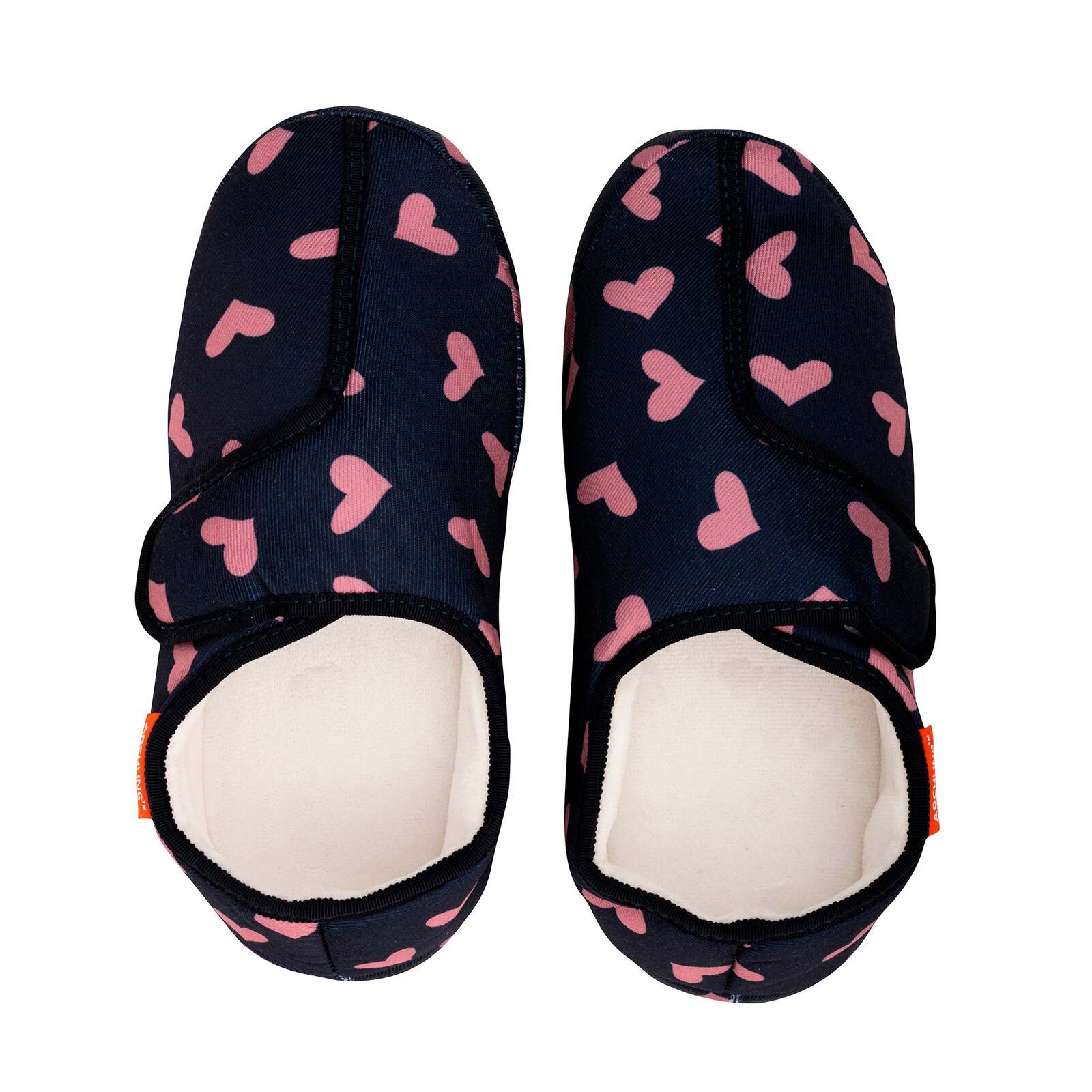 archline orthotic plus slippers closed scuffs pain relief moccasins navy hearts eu 41