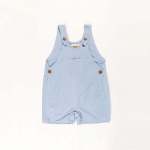 ponchik babies + kids cotton dungaree overalls capri blue 3 6 months