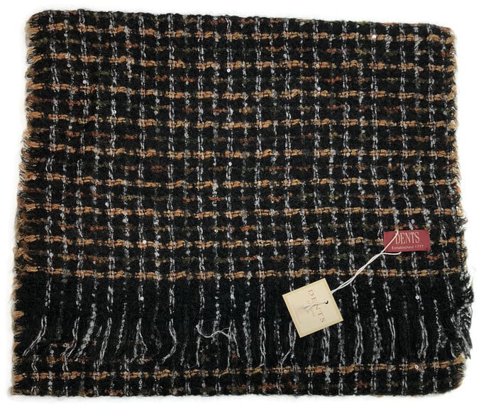 dents womens checked weave scarf wool blend winter warm berry