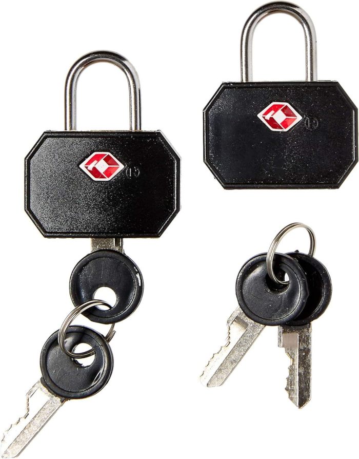 1 pack of 2 lewis n. clark tsa key locks luggage travel padlock keyed black