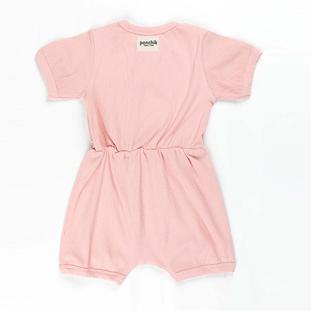 ponchik babies + kids ribbed cotton romper lemonade 3 6 months