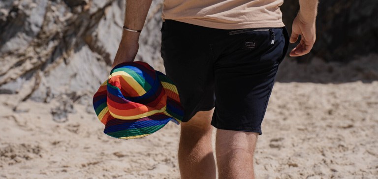 stingy brim terry towelling bucket hat daggy fishing camping lad cap 100% cotton rainbow/blue xxl (59 60cm)