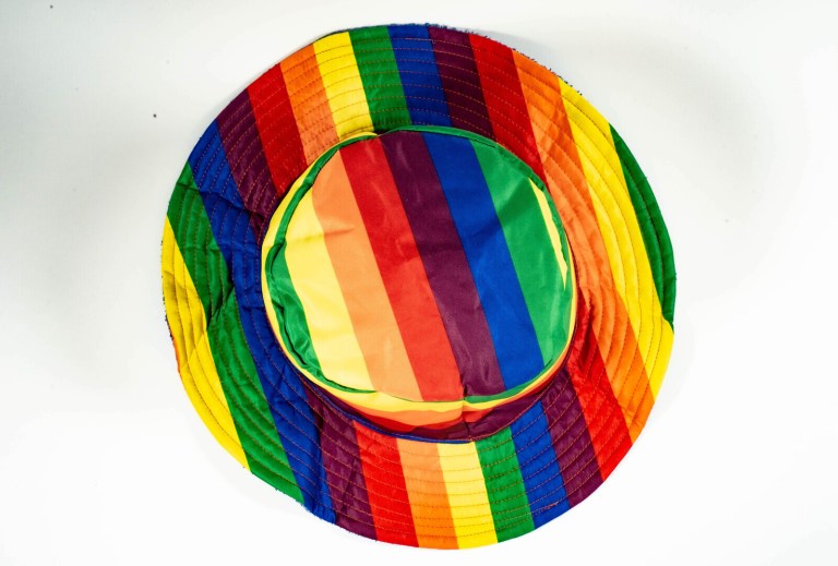 stingy brim terry towelling bucket hat daggy fishing camping lad cap 100% cotton rainbow/blue xxl (59 60cm)