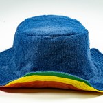 stingy brim terry towelling bucket hat daggy fishing camping lad cap 100% cotton rainbow/blue xxl (59 60cm)