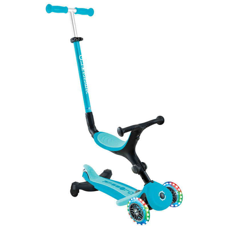 Globber Go Up Active Lights 360 - Aqua/Soft Cyan Globber Go Up Active Lights 360 - Aqua/Soft Cyan