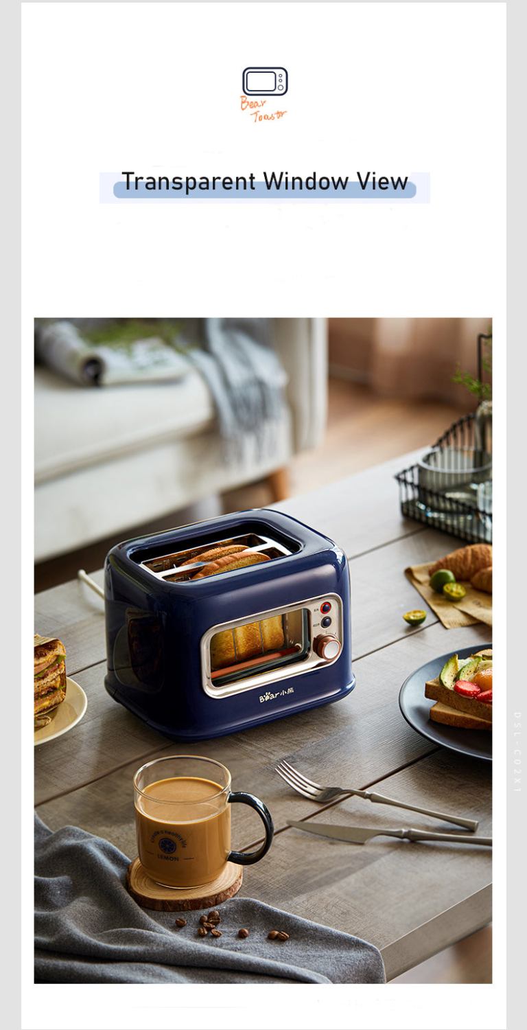 bear double slots bread toaster with glass window dsl c02x1 bear double slots bread toaster with glass window dsl c02x1