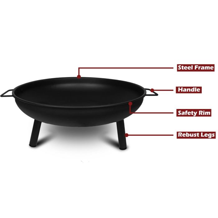 portable outdoor fire pit fireplace open patio heater garden plant bowl steel