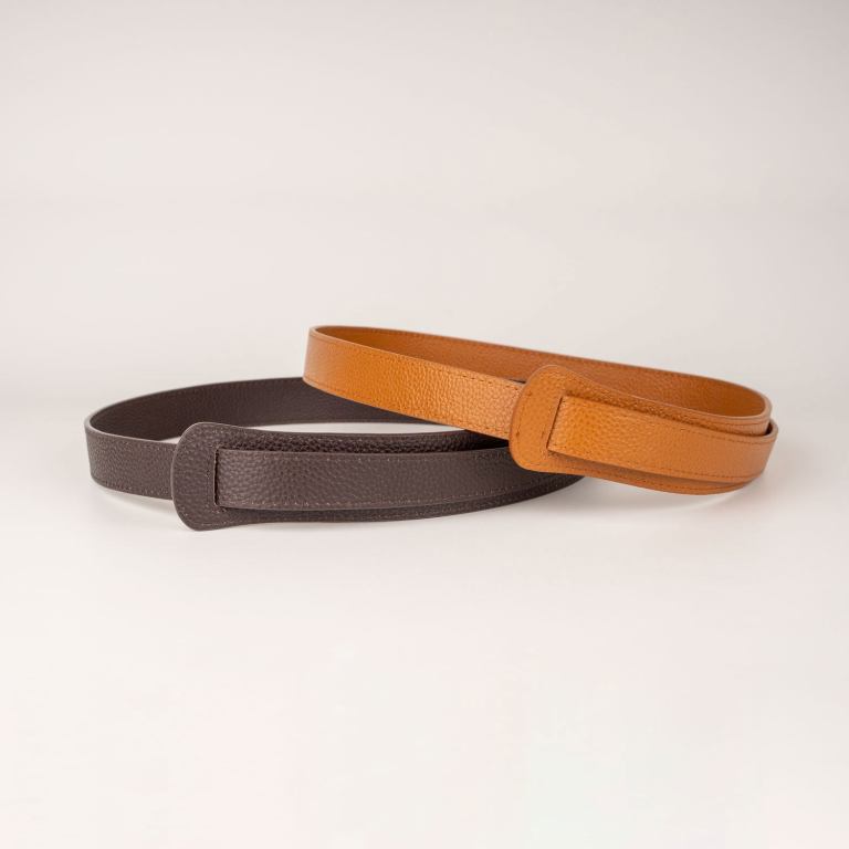 peroz ida women's brown leather knot belt