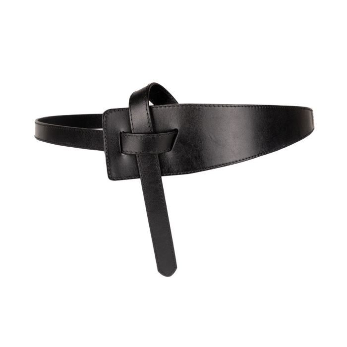 peroz ivy women's black leather knot belt peroz ivy women's black leather knot belt