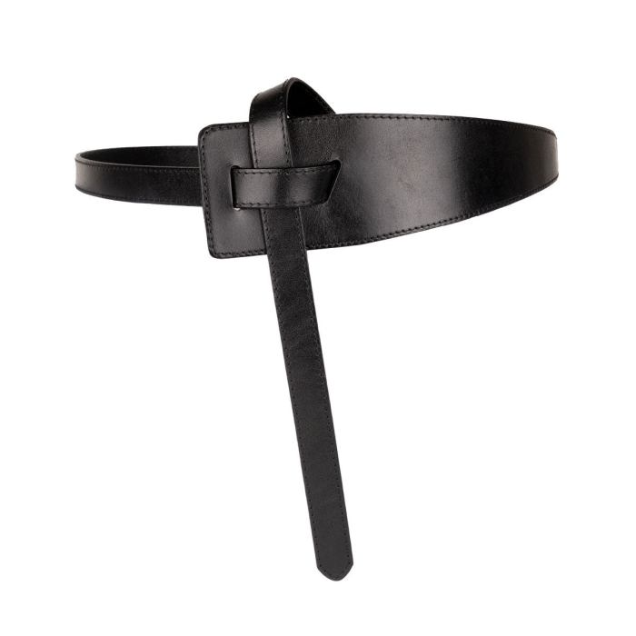 peroz ivy women's black leather knot belt peroz ivy women's black leather knot belt