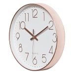 modern wall clock silent non ticking quartz battery operated rose gold