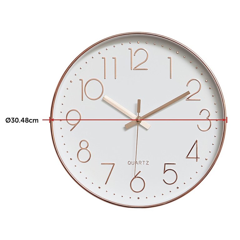modern wall clock silent non ticking quartz battery operated rose gold