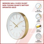 modern wall clock silent non ticking quartz battery operated gold modern wall clock silent non ticking quartz battery operated gold