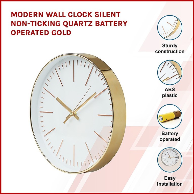 modern wall clock silent non ticking quartz battery operated gold modern wall clock silent non ticking quartz battery operated gold