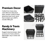 black fire pit square log patio garden heater outdoor table top bbq camping