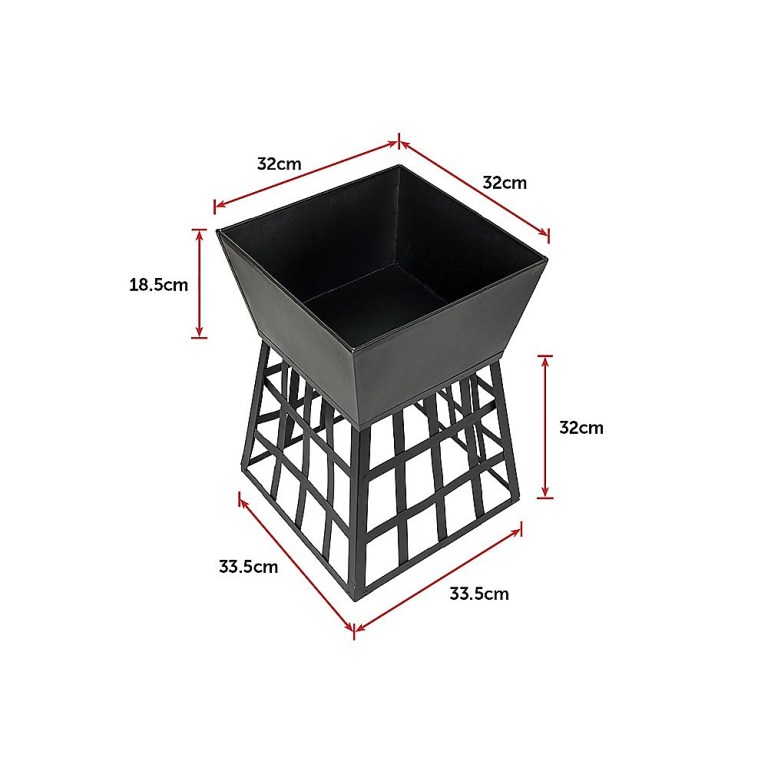 black fire pit square log patio garden heater outdoor table top bbq camping
