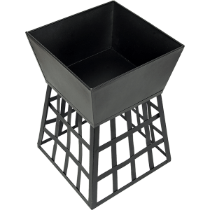 Black Fire Pit Square Log Patio Garden Heater Outdoor Table Top BBQ Camping