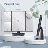 white tri fold lighted makeup mirror, 22 led vanity mirror with 1x/2x/3x/10x magnification, portable cosmetic mirror white tri fold lighted makeup mirror, 22 led vanity mirror with 1x/2x/3x/10x magnification, portable cosmetic mirror