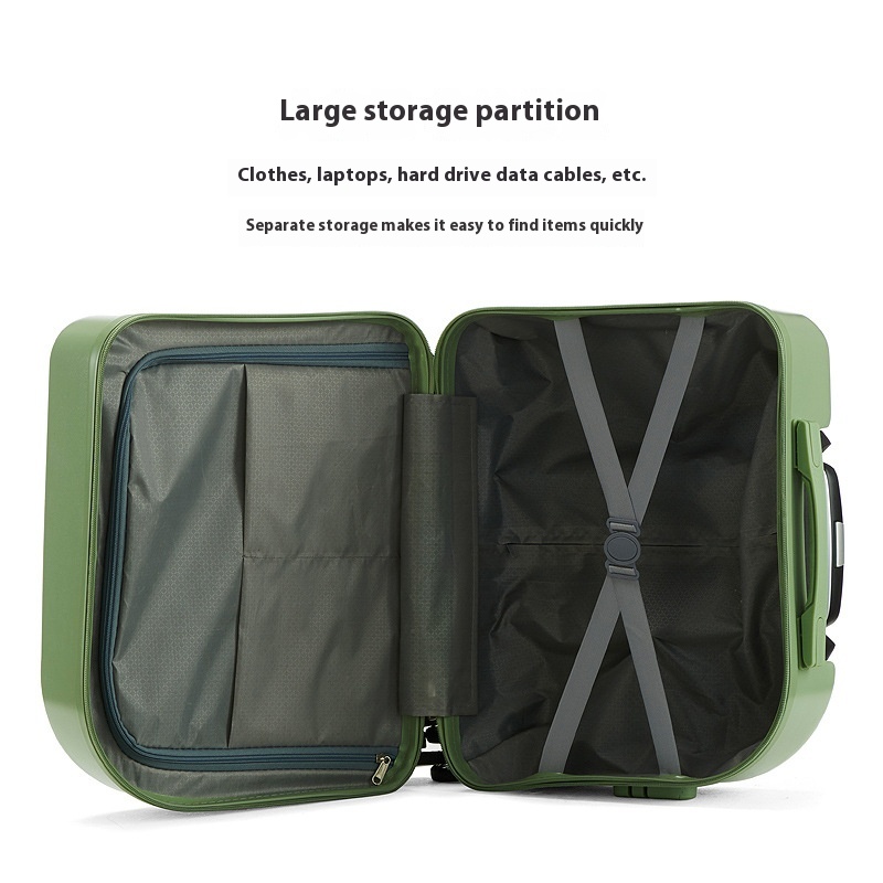 mint green 18 inch lightweight carry on luggage waterproof & anti theft suitcase with silent universal wheels