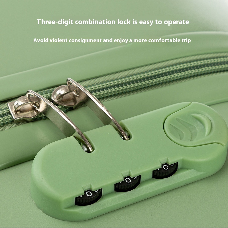 mint green 18 inch lightweight carry on luggage waterproof & anti theft suitcase with silent universal wheels